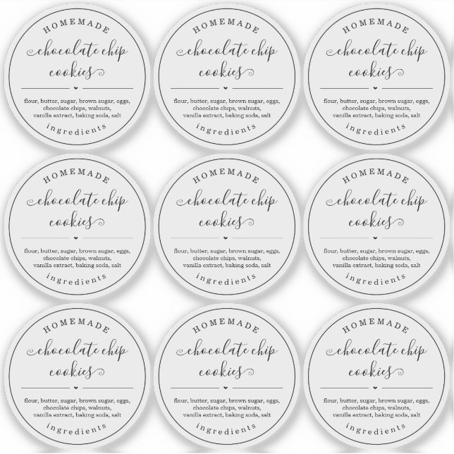 Durchsichtige, hausgemachte Etikett (Vorderseite)