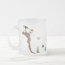 Durchsichtiger Frostbecher 'Katze geht angeln'