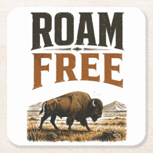 Durchstreife die Bison-Prärie-Wildnis Vintage-Outd Rechteckiger Pappuntersetzer