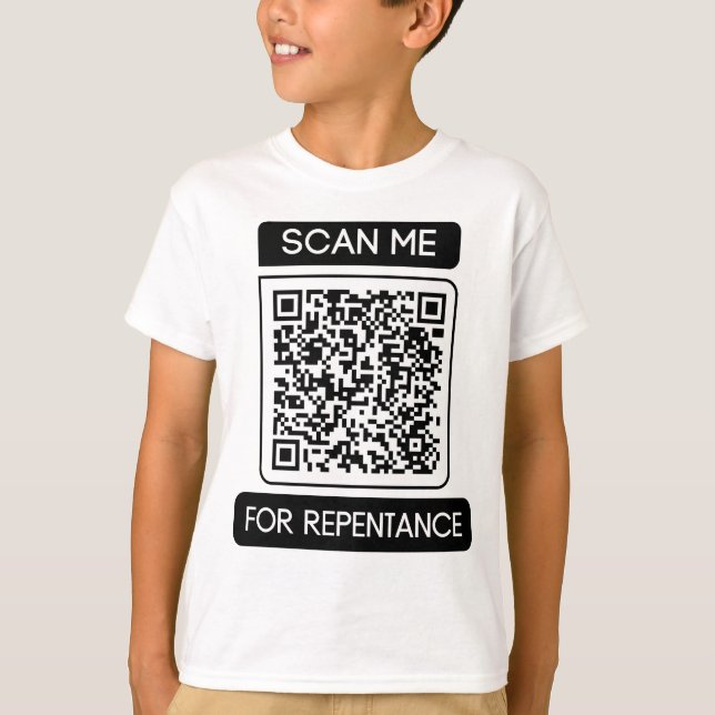 Durchsuchen Sie mich nach den Reue-QR-Code-Boys T-Shirt (Vorderseite)