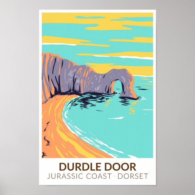 Durdle Door an der jurassischen Küste in Dorset En Poster (Vorne)