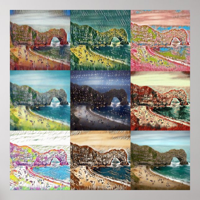 Durdle Door, Dorset, England Collage Poster (Vorne)
