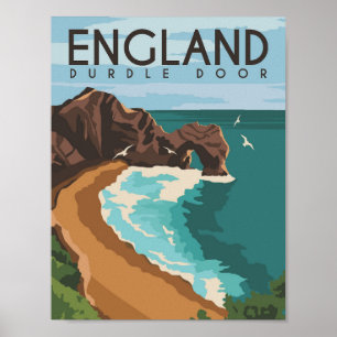 Durdle Door England UK Reiseort Illustration Poster