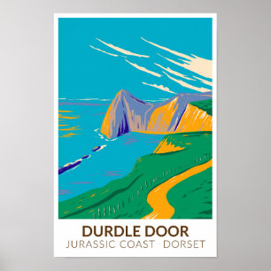 Durdle Door on Man of War Bay in Dorset England Poster