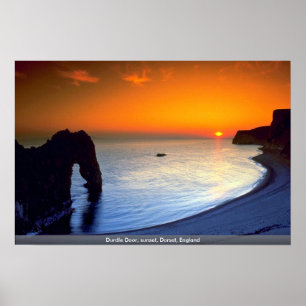 Durdle Door, Sonnenuntergang, Dorset, England Poster