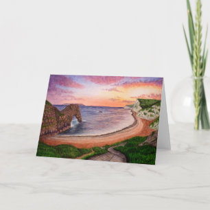 Durdle Door Sunset Grußkarte Karte