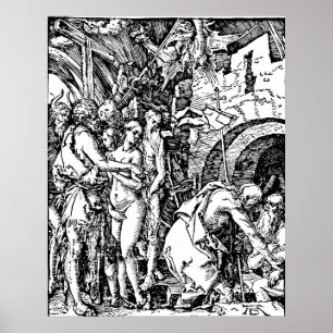 Durer Etching Abstieg in die Hölle Poster