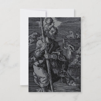 Dürer Heiliger Christophorus nach rechts gewandte Dankeskarte