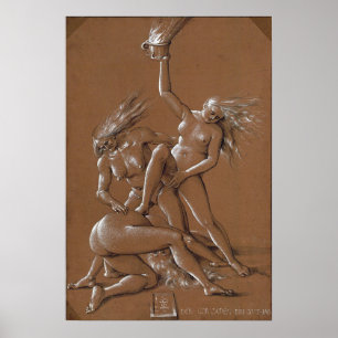 Dürer - Neujahrsgrüße mit drei Hexen Poster