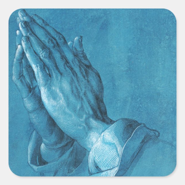 Durer Praying Hands Quadratischer Aufkleber (Vorderseite)