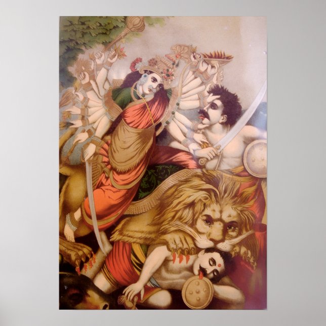 Durga, Büffeldämonentöterin (Hindu-Mythologie) Poster (Vorne)