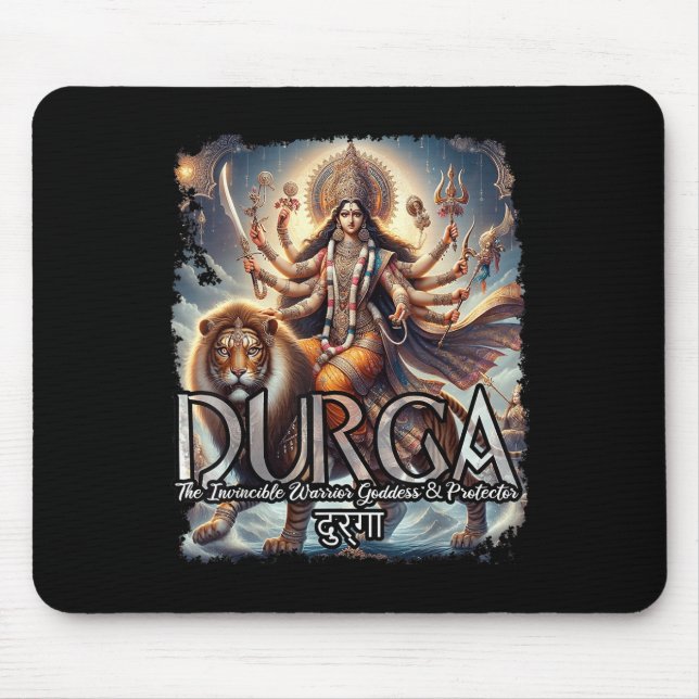 Durga Goddess War Hindu Mythology Devi Shakti Mousepad (Vorne)