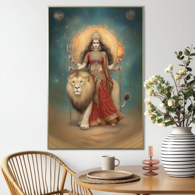 Durga Hinduistische Göttin der Stärke und des Schu Poster (Von Creator hochgeladen)