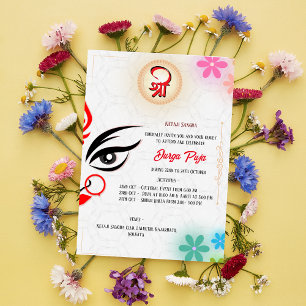 Durga Puja Navratri Bengali Floral Einladung