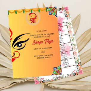 Durga Puja Navratri Bengali Veranstaltungsliste Einladung