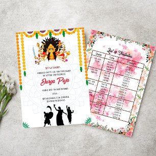 Durga Puja Navratri Bengali Veranstaltungsliste Einladung