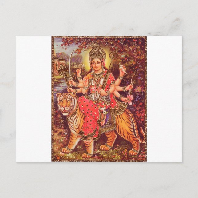 DURGA UND DER TIGER POSTKARTE (Vorderseite)
