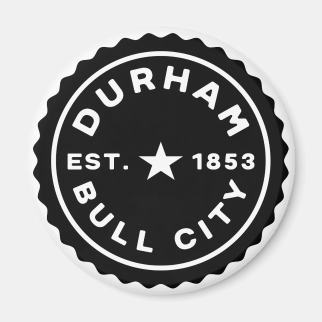 Durham Bull City Date Button Magnet (Vorne)
