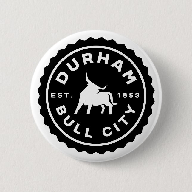 Durham Bull City Round Siegel Button (Vorderseite)