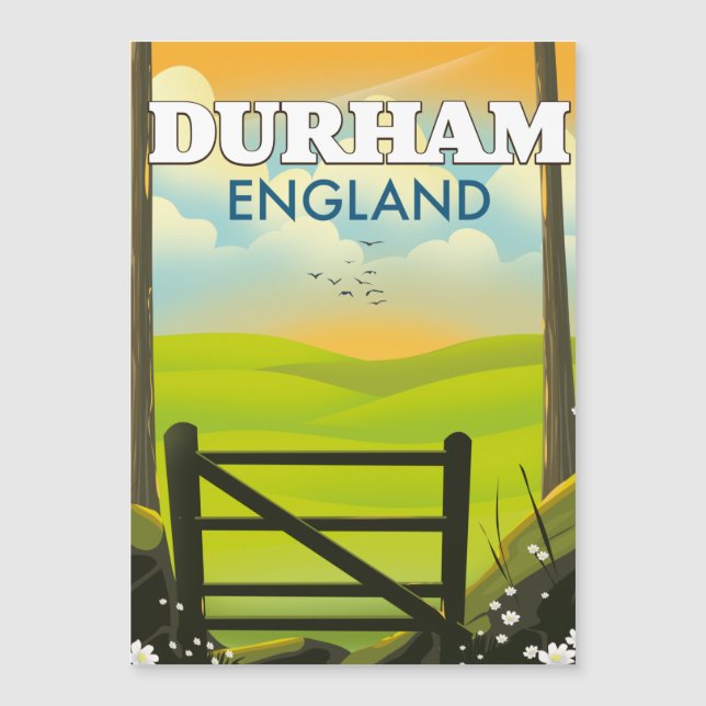 Durham England Reiseposter Magnetkarte (Vorderseite)