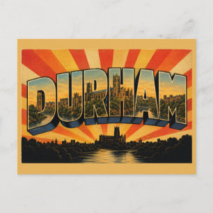 Durham England Vintage Reise Kunst Postkarte