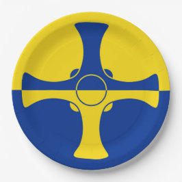 Durham Flag (Landkreis von England, UK) Pappteller