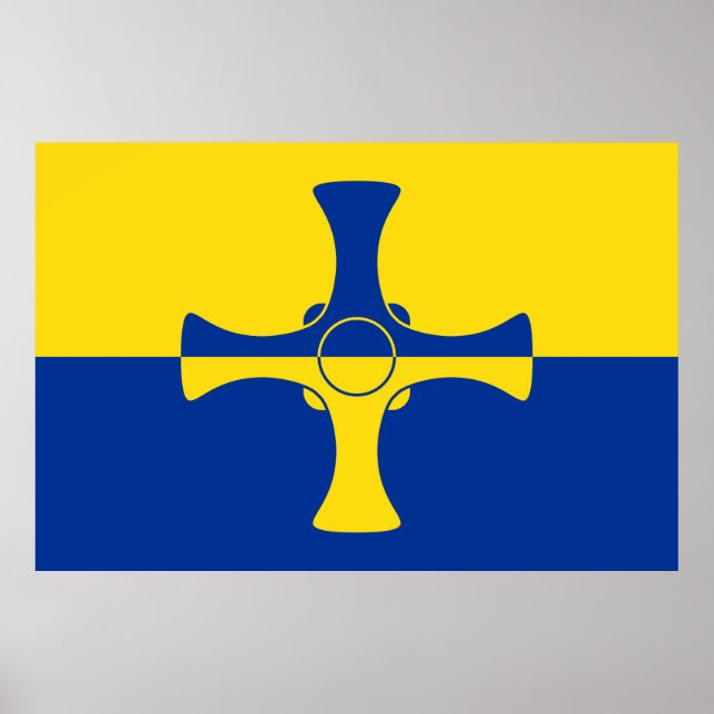 Durham Flag (Landkreis von England, UK) Poster (Vorne)