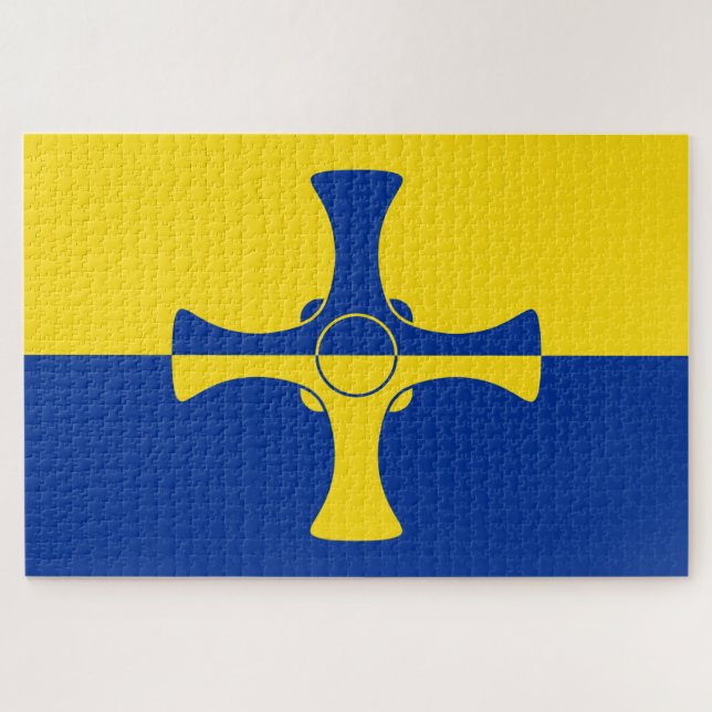 Durham Flag (Landkreis von England, UK) Puzzle (Horizontal)