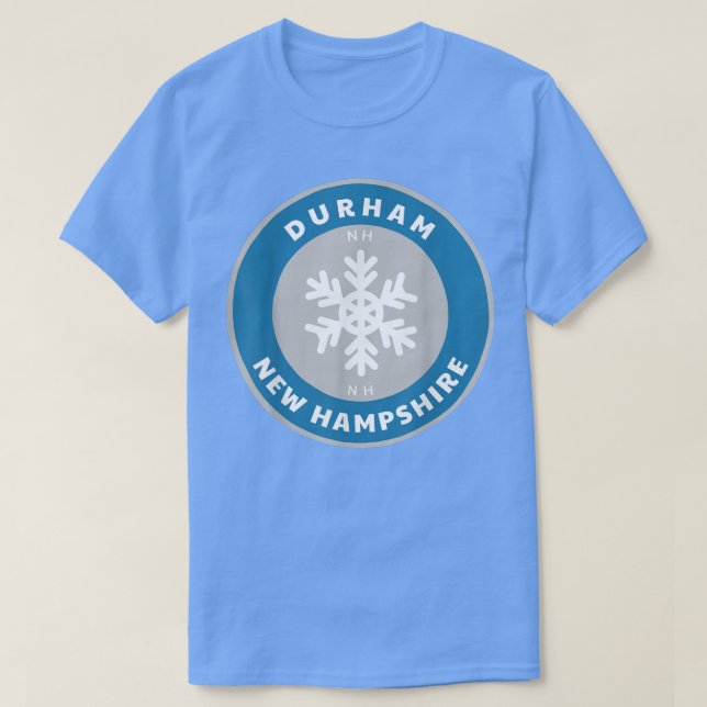 Durham New Hampshire NE Winter Snow Snowflake Souv T-Shirt (Design vorne)