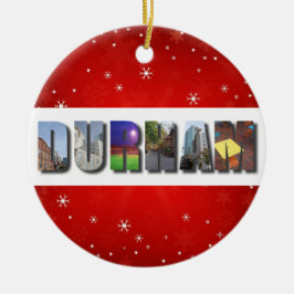 Durham North Carolina City Travel Fotos Weihnachte Keramik Ornament