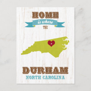 Durham, North Carolina Map - Zuhause ist, wo Postkarte
