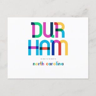Durham North Carolina Mid Century, Pop Art, Postkarte