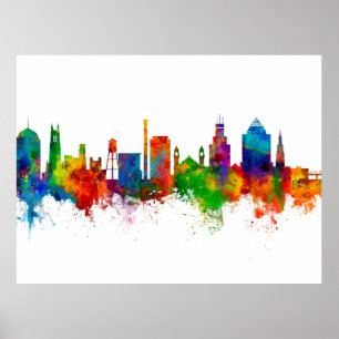 Durham North Carolina Skyline Poster