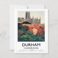 Durham UK, Quicker by Rail Vintag Inspiriert