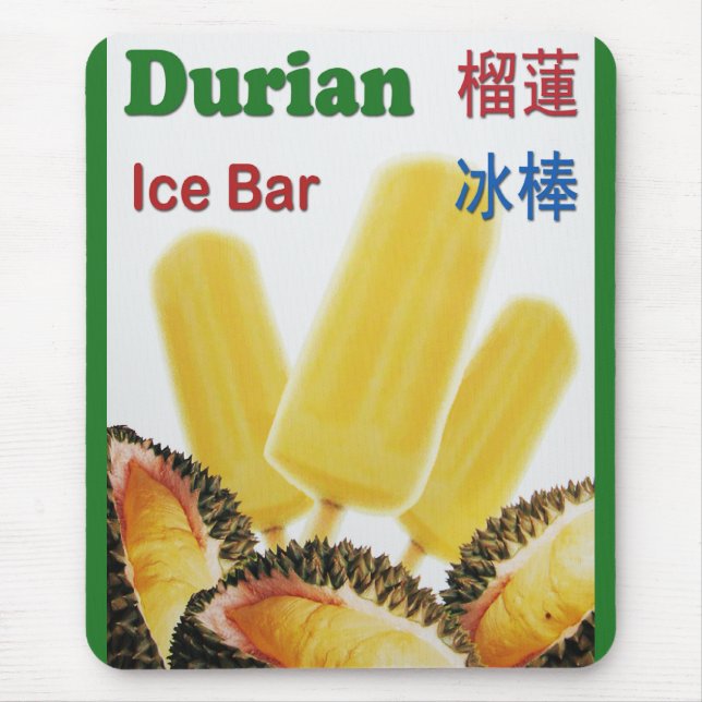 Durian-Eis-Bar-tropische FruchtPopsicle Mousepad (Vorne)