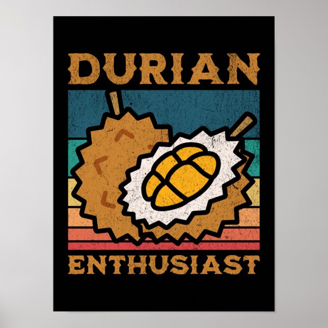 Durian Enthusiasten Funny Durian Lover Poster (Vorne)