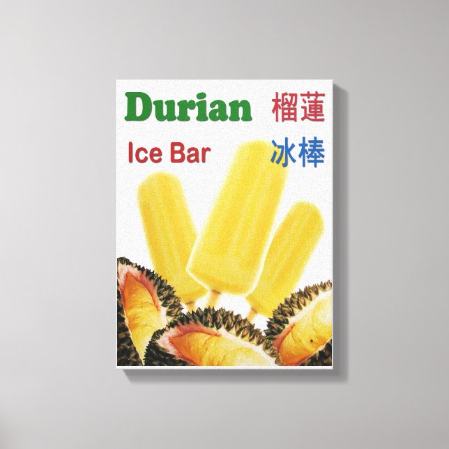 Durian Ice Bar Tropical Fruit Popsicle Leinwanddruck (Vorderseite)