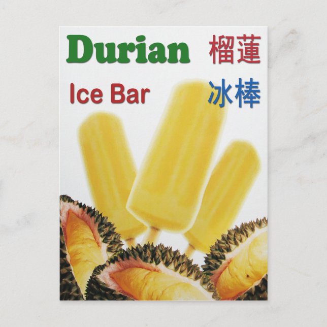 Durian Ice Bar Tropical Fruit Popsicle Postkarte (Vorderseite)