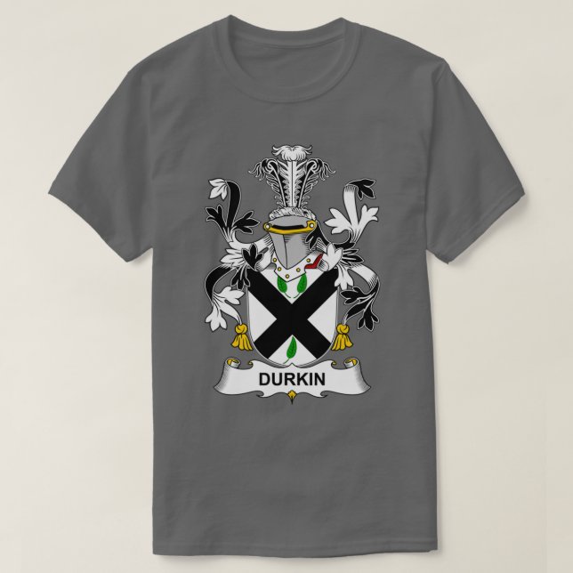 Durkin Coat of Arms Family Crest  T-Shirt (Design vorne)