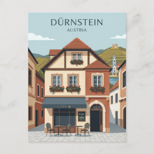 Dürnstein Café-Fassade Österreich Postkarte
