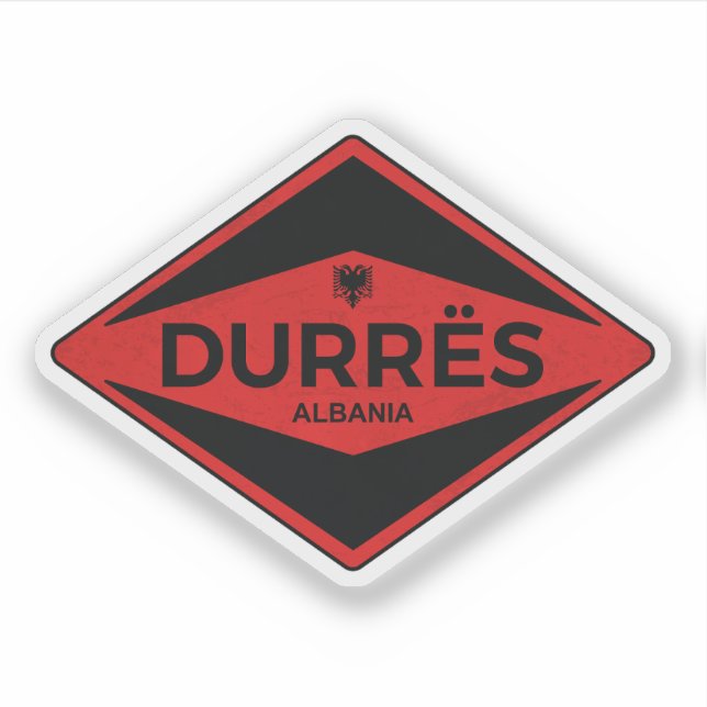 Durrës Albanien Vintag Aufkleber (Vorderseite)