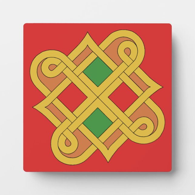 Durrow Knotwork 2016 Red and Green Fotoplatte (Vorderseite)