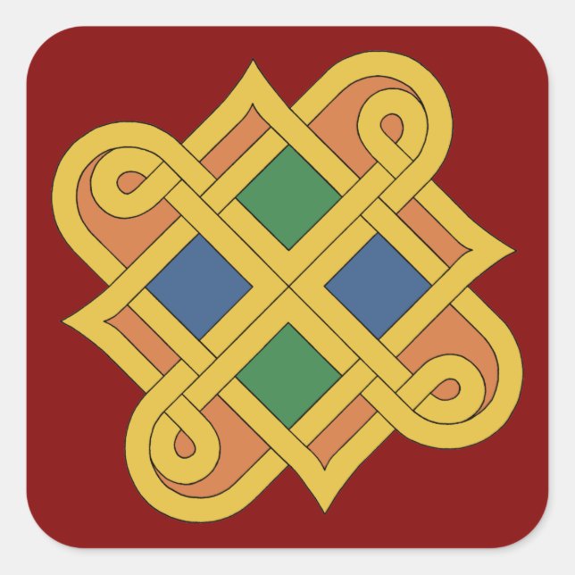 Durrow Knüpfarbeit 2016 Quadratischer Aufkleber (Vorderseite)