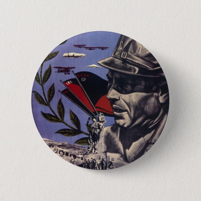 Durruti zivil war Original-Poster 1936 FAI Button (Vorderseite)