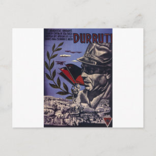 Durruti zivil war Original-Poster 1936 FAI Postkarte