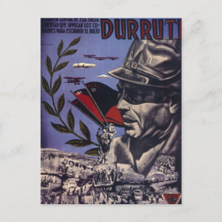 Durruti zivil war Original-Poster 1936 FAI Postkarte