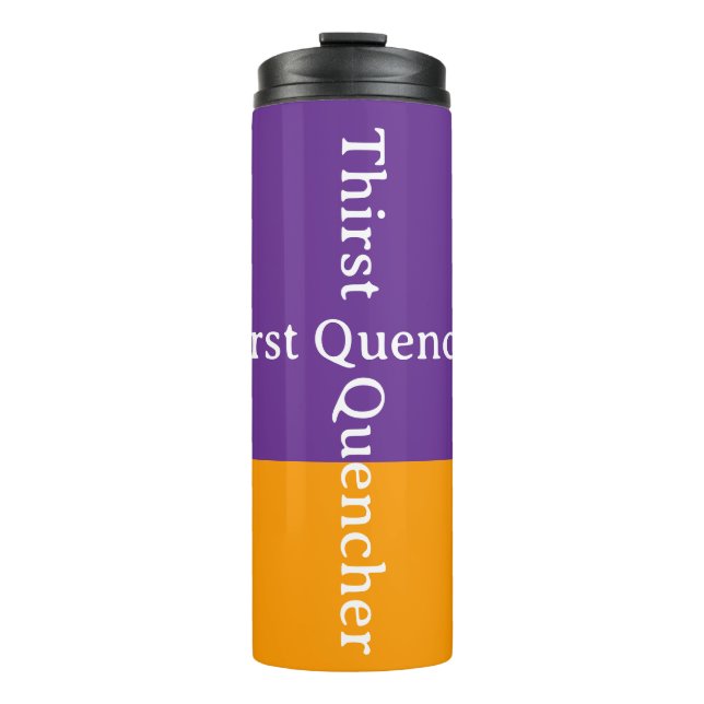 Durstlöscher Orange Lila   Thermosbecher (Vorderseite)
