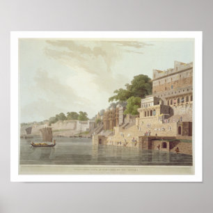 Dusasumade Gaut in Benares am Ganges, f Poster