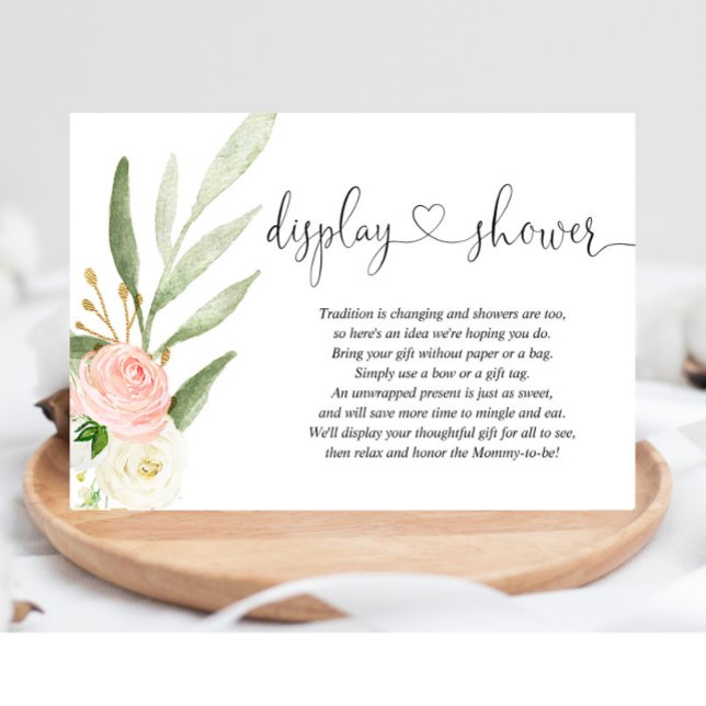 Duschbrücke Rosa Goldene Herzbabydusche Begleitkarte (Von Creator hochgeladen)