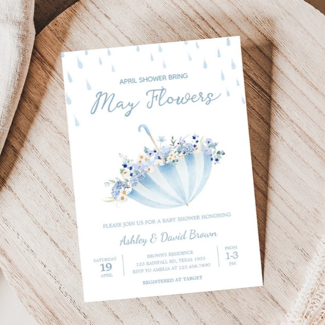 Dusche April bringen Mai Blume Babydusche Einladung (Boy April Shower Bring May Flowers Baby Shower Invitation
)